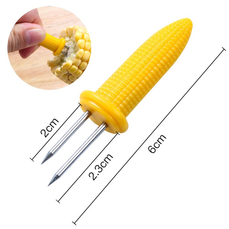 CandyHome 20 Pack Stainless Steel Corn Holders Corn on The Cob Skewers for BBQ Twin Prong Sweet Corn Holder Home Cooking Fork - Image 3